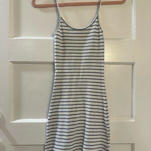 Brandy Melville White Striped Y2K Bodycon Mini Dress